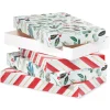 Red Holly Holiday Gift Boxes, 4 Boxes