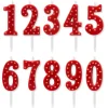 Red Polka Dots Number Birthday Candles Pack, 10-Count