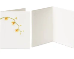 Rose and Orchid Blank Greeting Card Bundle, 2-Count
