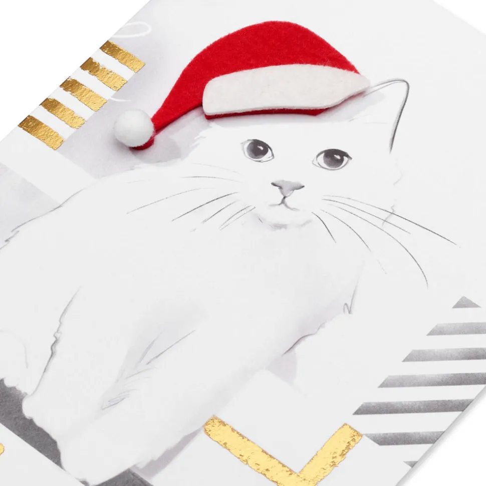 Santa Hat Kitty Holiday Boxed Cards, 8-Count