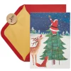 Santa Reaching for a Holiday Star Christmas Cards Boxed, 14-Count