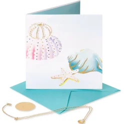 Seashell Necklace Blank Greeting Card with Necklace