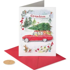 Sending Lots of Joy Christmas Greeting Card for Grandson