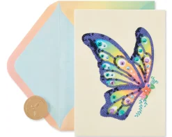 Sequin Butterfly Blank Greeting Card