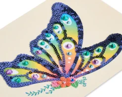Sequin Butterfly Blank Greeting Card