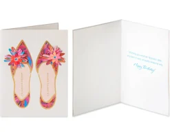 Shoes and Terrarium Birthday Greeting Card Bundle for Her, 2-Count