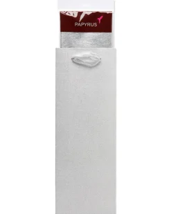 Silver Glitter 14″ Holiday Beverage Gift Bag with Tissue Paper, 1 Bag, 4 Sheets