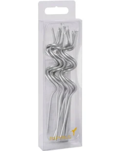 Silver Swirl Birthday Candles, 12- Count