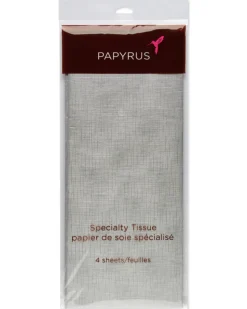 Silver Tissue Paper, 4-Sheets