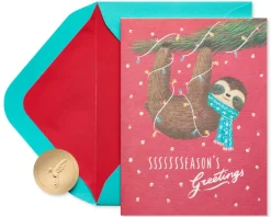 Sloth, Relax and Enjoy the Holidays Holiday Greeting Card