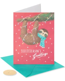 Sloth, Relax and Enjoy the Holidays Holiday Greeting Card