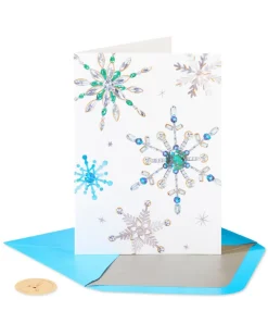 Snowflake Holiday Boxed Cards – Glitter-Free, 14-Count