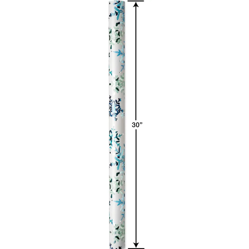 Snowflakes, Silver, Forest Holiday Wrapping Paper Rolls, 3 Rolls