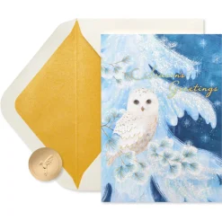 Snowy Owl Holiday Boxed Cards, 14-Count