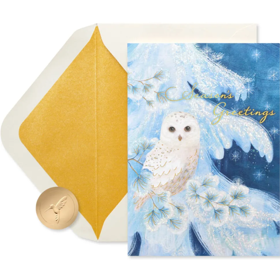 Snowy Owl Holiday Boxed Cards, 14-Count