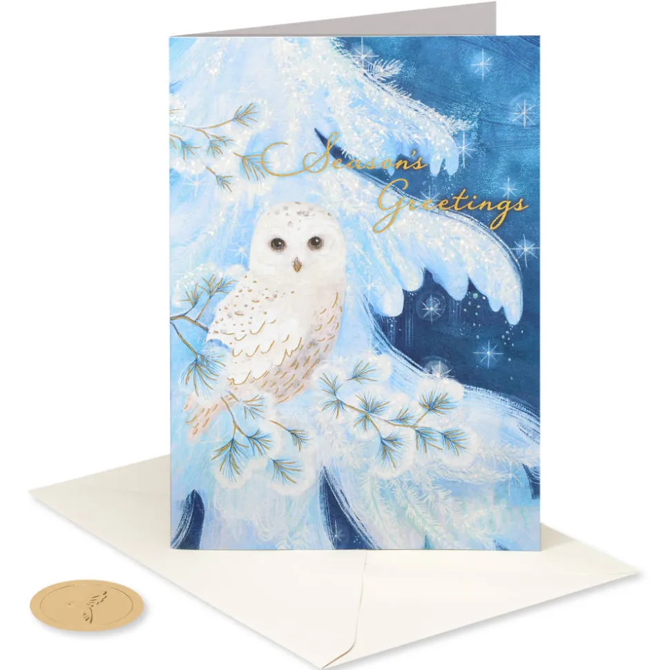 Snowy Owl Holiday Boxed Cards, 14-Count