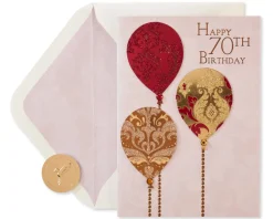 Sparkle Balloons 70th Birthday Greeting Card