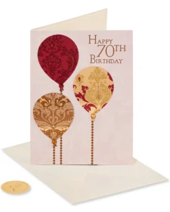 Sparkle Balloons 70th Birthday Greeting Card