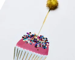 Sparkler Cupcake Birthday Greeting Card for Friend