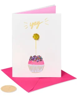 Sparkler Cupcake Birthday Greeting Card for Friend