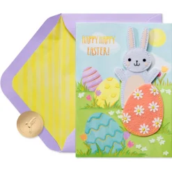 Special Easter Delivery Easter Greeting Card with Bunny Finger Puppet
