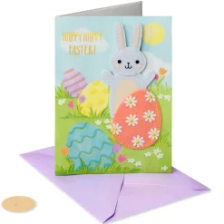 Special Easter Delivery Easter Greeting Card with Bunny Finger Puppet