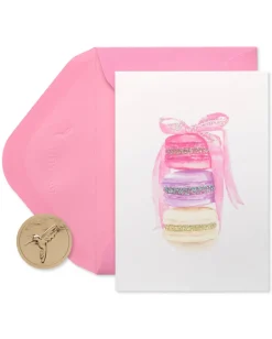 Stack of Macarons Boxed Blank Note Cards with Glitter and Envelopes, 14-Count