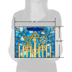 Stained Glass 13″ Large Hanukkah Gift Bag, 1 Bag