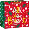 Stars and Lettering 13″ Large Christmas Gift Bag, 1 Bag
