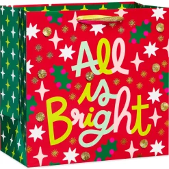 Stars and Lettering 13″ Large Christmas Gift Bag, 1 Bag