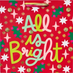 Stars and Lettering 13″ Large Christmas Gift Bag, 1 Bag