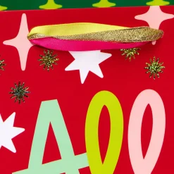 Stars and Lettering 13″ Large Christmas Gift Bag, 1 Bag