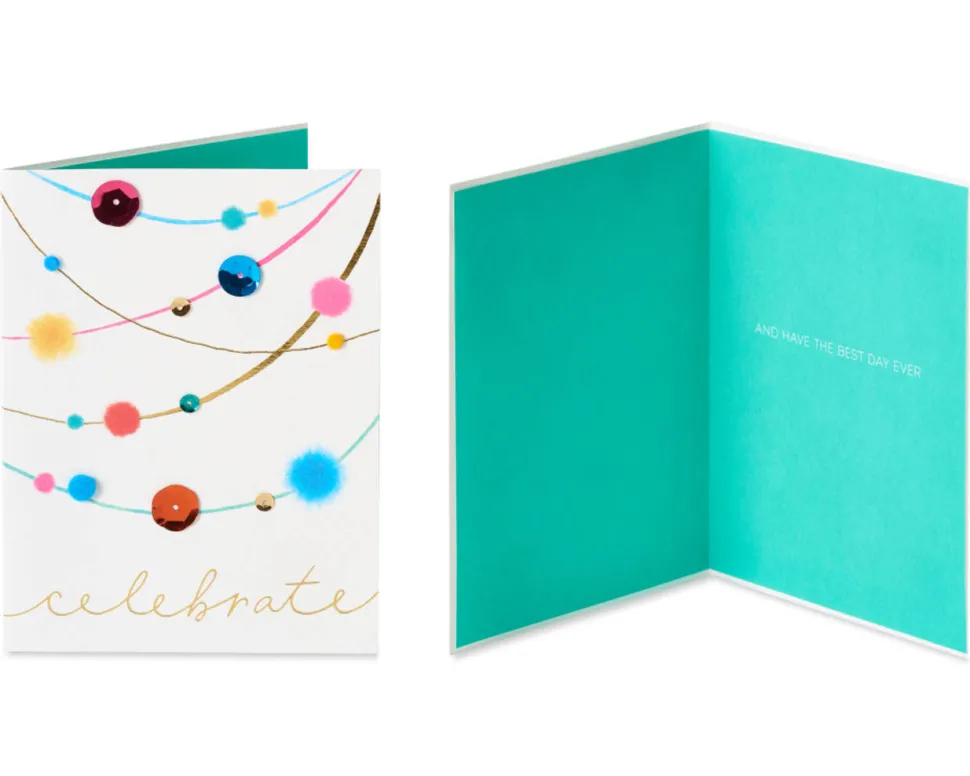 Streamers and Balloons Birthday Greeting Card Bundle, 2-Count