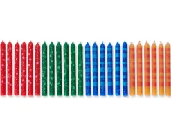 Stripe and Polka Dots Birthday Candles, 24-Count