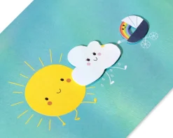 Sun And Cloud Stroller New Baby Greeting Card