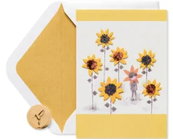 Sunflower Girl Blank Greeting Card