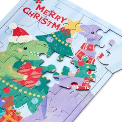 Super Rawr-some Dinosaur Christmas Greeting Card for Kids