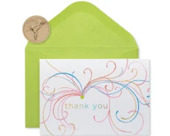Swirl Thank You Boxed Blank Note Cards with Glitter, 14-Count