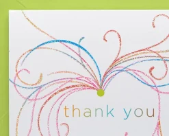 Swirl Thank You Boxed Blank Note Cards with Glitter, 14-Count