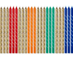 Tall Taper Birthday Candles, 24-Count