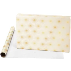 Teal + Gold Stars, Christmas Text, Gold Stars Holiday Wrapping Paper Rolls, 3 Rolls