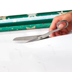 Teal + Gold Stars, Christmas Text, Gold Stars Holiday Wrapping Paper Rolls, 3 Rolls