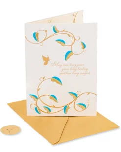 Teal and Gold Sympathy Greeting Card