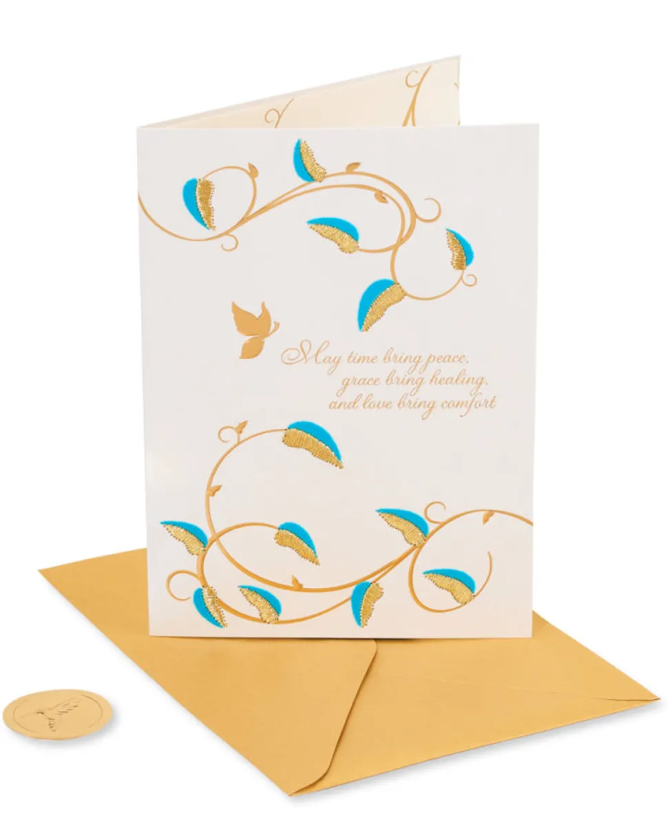 Teal and Gold Sympathy Greeting Card