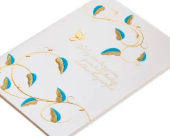 Teal and Gold Sympathy Greeting Card