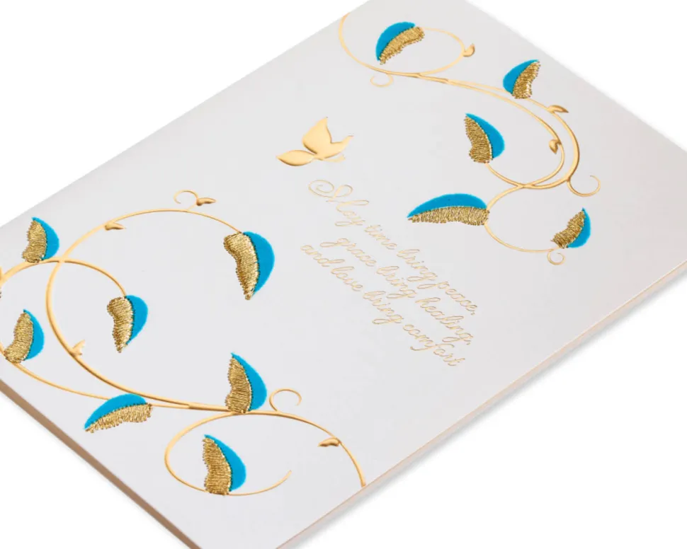 Teal and Gold Sympathy Greeting Card