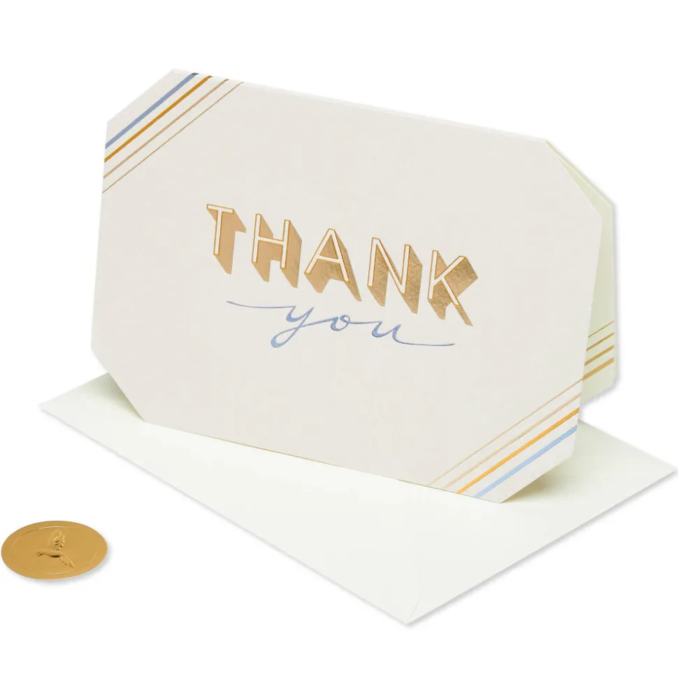 Thank You Lettering Blank Thank You Greeting Card