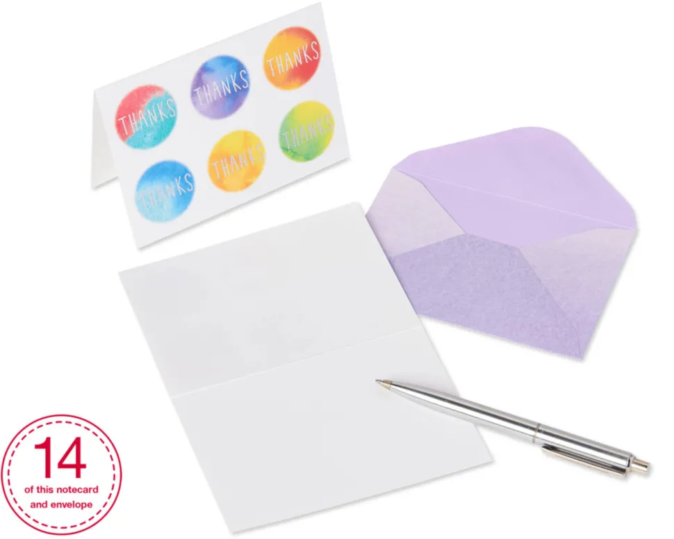 Tie Dye Dots Boxed Thank You Cards and Envelopes, 14-Count