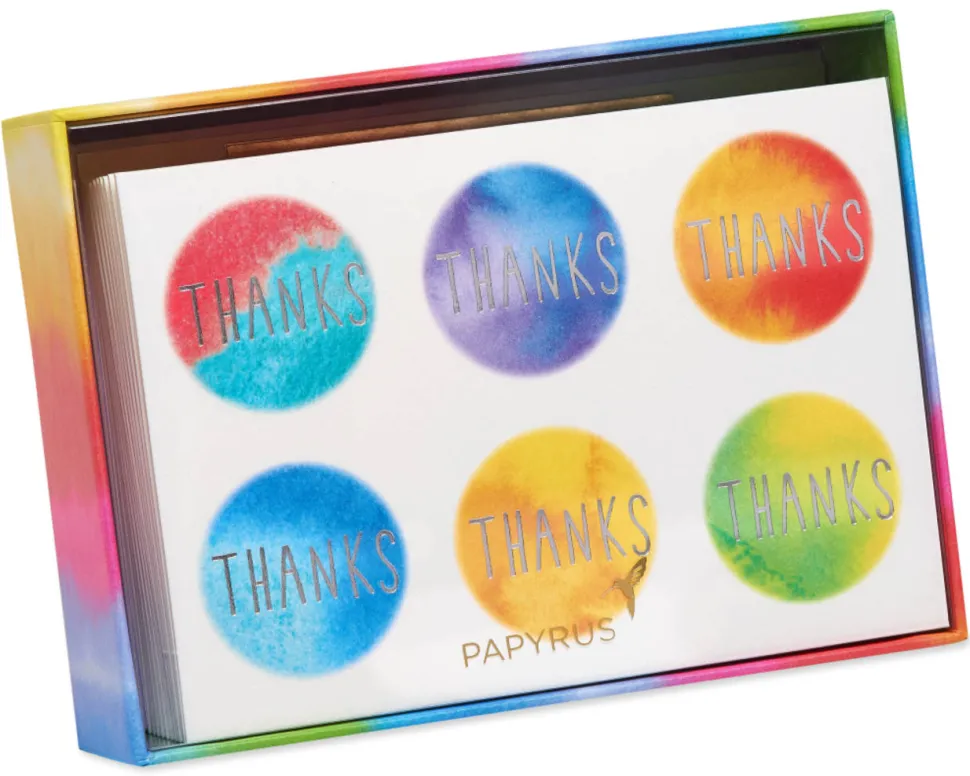 Tie Dye Dots Boxed Thank You Cards and Envelopes, 14-Count