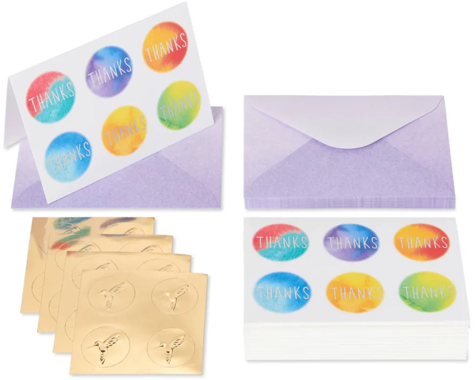 Tie Dye Dots Boxed Thank You Cards and Envelopes, 14-Count